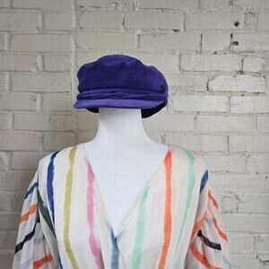 Maison Michel Paris Purple Suede ┃Abby Baker Boy Hat ┃Size S┃ Newsboy Cap Luxury